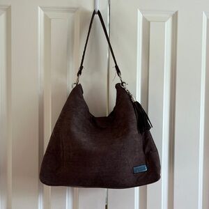 Bella Russo Elegant Brown Suede Hobo Bag NWOT